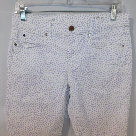 GAP 1969 Legging Jean Womens 27 White Purple Polkadot - Picture 8 of 12